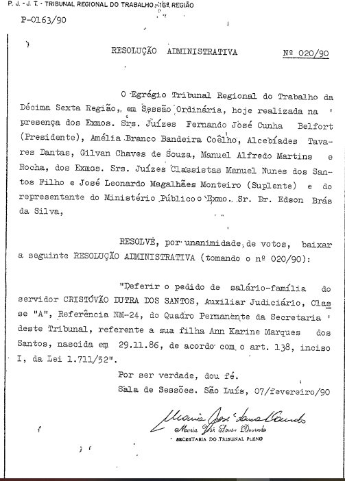 Resolução Administrativa 001/1989