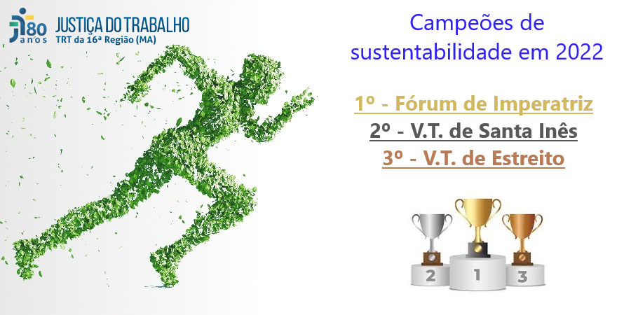 Banner informativo com campeões de sustentabilidade