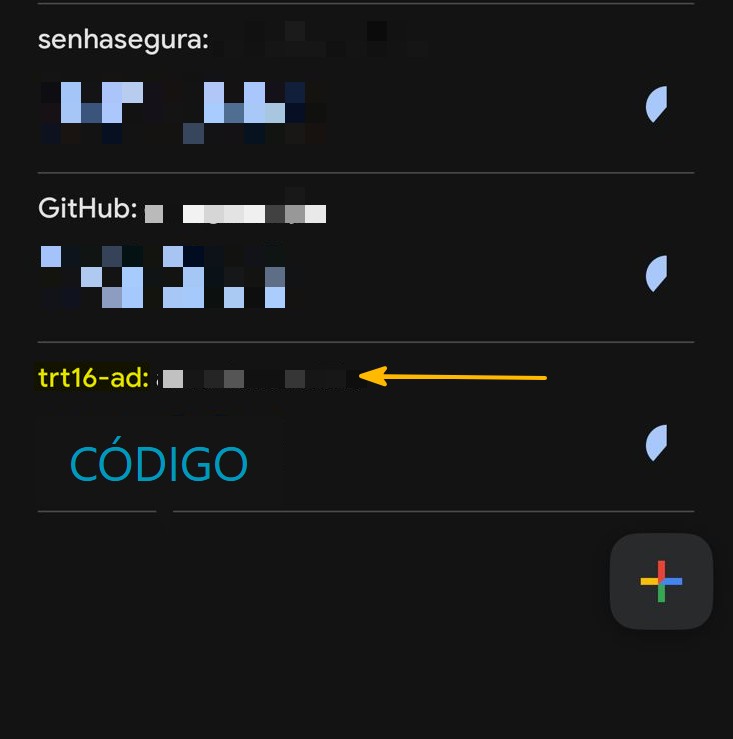 Tela para leitura do QR Code com o aplicativo Google Authenticator