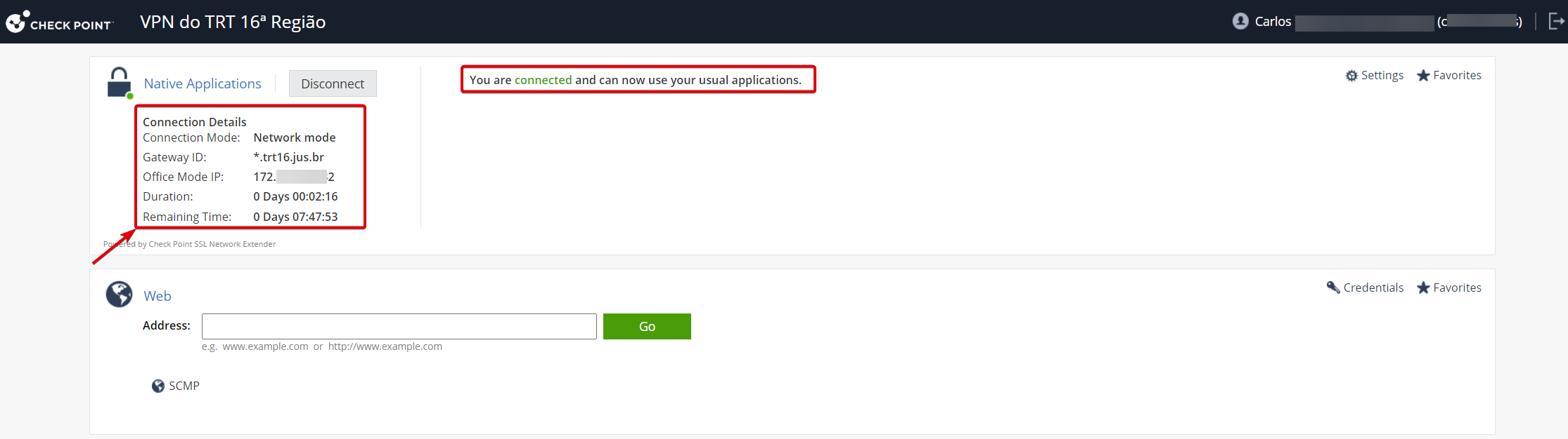 Etapa de configuração VPN com MFA - passo 2