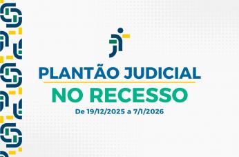Arte com fundo branco. À esquerda, mosaico colorido em verde, azul e amarelo. Ao centro, nas cores azul e verde, o nome: PLANTÃO JUDICIAL NO RECESSO. Acima, a logomarca da Justiça do Trabalho nas cores verde, azul e amarelo.