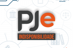 Arte com fundo e com destaque no centro a informação: PJE Indisponível