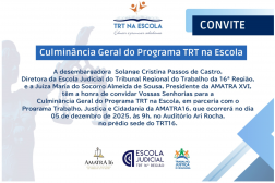 Imagem de um convite em tons de azul e branco.