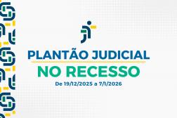 Arte com fundo branco. À esquerda, mosaico colorido em verde, azul e amarelo. Ao centro, nas cores azul e verde, o nome: PLANTÃO JUDICIAL NO RECESSO. Acima, a logomarca da Justiça do Trabalho nas cores verde, azul e amarelo.