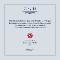 Presidenta do TRT-MA inaugura novo hall do prédio-sede do Tribunal nesta quinta-feira (5)