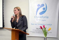 Desembargadora Kátia Arruda na solenidade de comemoração dos 18 anos do TRT