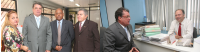 Des. Gerson de Oliveira, com advogados e com o juiz titular da 2ª VT de São Luís, Saulo Fontes