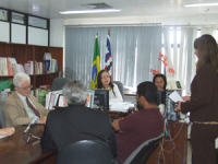 Des. Márcia Andrea Farias, durante audiência presidida pela juíza titular da 1ª VT de São Luís, Juacema Aguiar