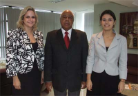 Ministro Carlos Alberto Reis de Paula, com as juízas Fernanda Franklin Belfort e Luciana Dória de Medeiros