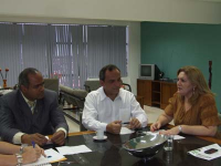  Desa. Ilka Araújo, presidente da Comissão Permanente de Conciliação da JT-MA, e os magistrados Érico Cordeiro e Paulo Mont'Alverne