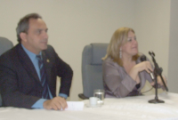 Juiz Paulo Mont´Alverne e desembargadora Ilka Esdra, que integram a Comissão Permanente de Conciliação, no encerramento solene das atividades
