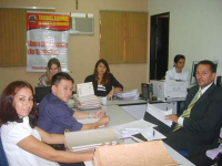 A juíza Joanna D'arck (ao centro) presidiu as audiências em São Raimundo das Mangabeiras