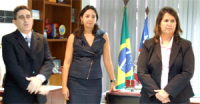 Euvaldo Melo, Gabriela Gaspar (diretora de Pessoal) e a desembargadora Márcia Andrea Farias 