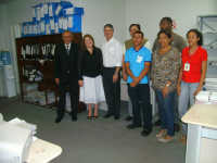 A corregedora  Ilka Esdra, o  Ouvidor Luiz Cosmo da Silva Júnior e servidores da VT de Barreirinhas, em maio deste ano.