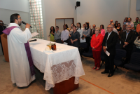 Celebração de missa reuniu magistrados, servidores, terceirizados e familiares no auditório Juiz Ari Rocha