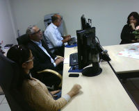 Juíza Liliane Silva, des. Luiz Cosmo, servidor Antonio Manoel e juíza Márcia Suely durante leitura da ata de correição da 7ª VT