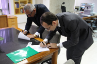 Desembargador Luiz Cosmo da Silva Júnior e o novo juiz do trabalho substituto Ricardo Machado Lourenço Filho