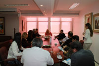 Dirigentes do TRT-MA e do CEST durante reunião para assinatura do convênio.