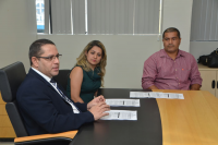 Des. James Magno, juíza Roberta Carvalho e Marcos Pires, secretário da Corregedoria.