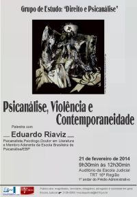 Núcleo de Psicanálise promove palestra sobre violência e contemporaneidade