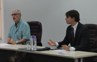 Psicanalista Eduardo Riaviz e juiz Bruno Motejunas.