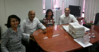 Elisabete Barbosa, Antonio Manoel, Nonata Teixeira e juiz Carlos Gustavo.