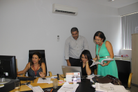 Equipe da Corregedoria: Olívia Almeida, Marcos Pires, Fabiana Santalúcia e Yona Grace