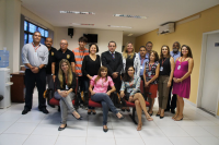 Corregedor James Magno, juíza Liliana Bouéres e servidores da Corregedoria e da VT
