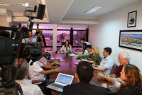 A desembargadora Solange Cristina Passos de Castro Cordeiro, no exercício eventual da Presidência do TRT-MA, conduziu as negociações.