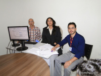 Juíza Érika Dovera e os servidores Luiz Fernando (à esquerda) e Noredim Reuter