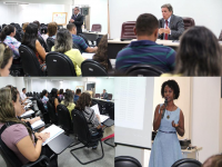 Houve a abertura do evento; apresentação do Programa TRT Na Escola e início do treinamento aos multiplicadores.