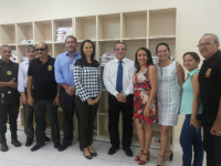 Corregedor James Magno, juíza Socorro Almeida, e servidores da Corregederia e da VT de Barreirinhas