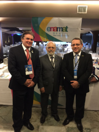 Desembargadores James Magno e Gerson de Oliveira, ao lado ministro Renato de Lacerda Paiva, diretor da Enamat, representam TRT-MA no evento