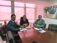 Presidente James Magno com o juiz Paulo Fernando (E) e desembargador Gerson de Oliveira