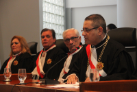 Desembargador James Magno, presidente do TRT-MA, faz a abertura da solenidade.