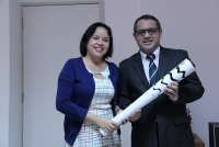 Desembargador James Magno e a servidora Yona Grace