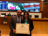 Deputado Roberto Costa e desembargadora Márcia Andrea.