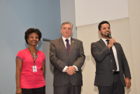 Juiz Paulo Fernando da Silva Santos Junior, desembargador Gerson Oliveira Costa Filho servidora Anícia de Jesus Ewerton