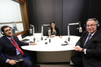 Juiz Rogério Neiva, apresentadora Priscila Peixoto e ministro Emmanoel Pereira.