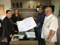 diretor-geral Celson Costa, desembargadora Solange, secretário Canindé e consultor Manuel e o projeto de trânsito para a área