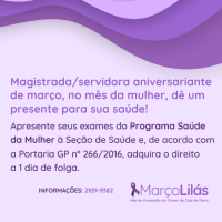 Seção de Saúde do TRT-MA destaca importância da campanha "Março Lilás"