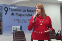 Desembargadora Solange de Castro Cordeiro se reuniu com os juízes durante a 9ª Semana de Formação de Magistrados