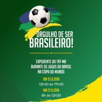 TRT-MA altera horário de expediente em dias de jogos da Copa do Mundo de Futebol 