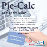 EJUD16 abre inscrições para o curso PJe-Calc
