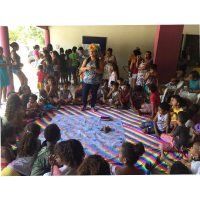 As crianças tiveram muita diversão e brincadeira