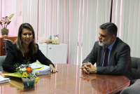 Desembargadora Márcia Andrea em reunião com o ministro Lelio Bentes, na manhã do dia 12/2.