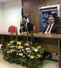 Juiz Paulo Fernando, coordenador da EJUD16, e o juiz Paulo Mont'Alverne na abertura do evento