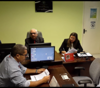 Corregedor Américo Bedê, juíza Liliana e o secretário da Corregedoria, servidor Marcos Pires