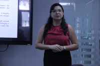 Servidora Laena foi responsável pela exposição teórica do curso