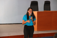 Enfermeira Aline Lays fez a primeira palestra